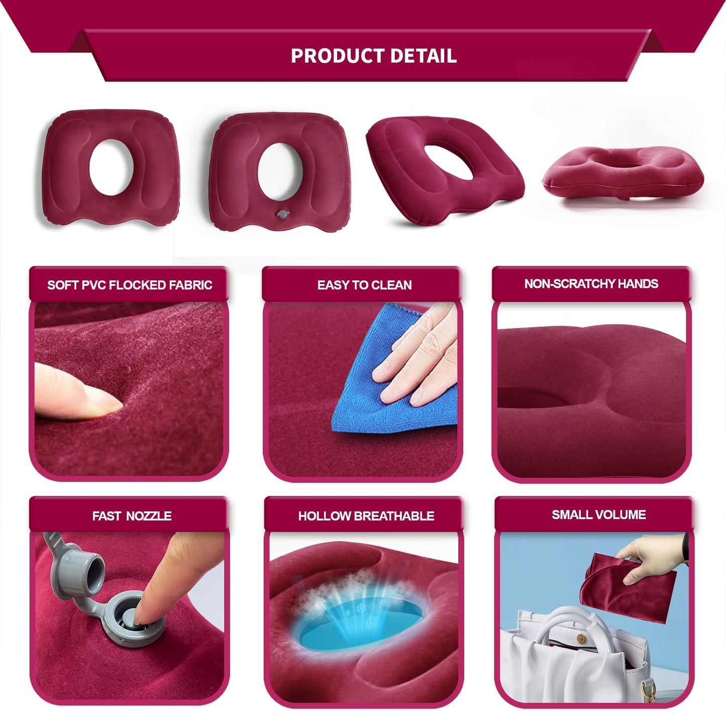 Phonery AeroRelief  ® Donut Pillow For Tailbone