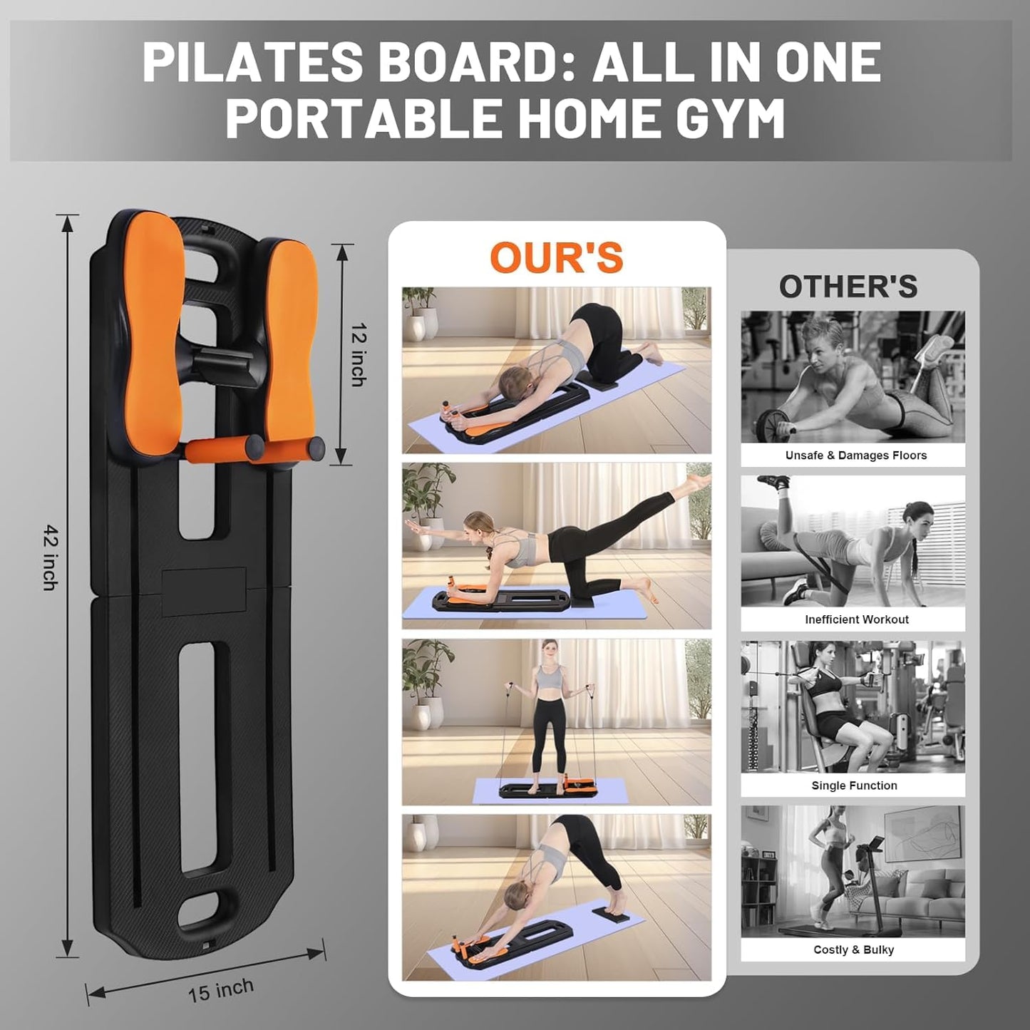 Phonery Reform Pro ® Foldable  Pilates Reformer Board