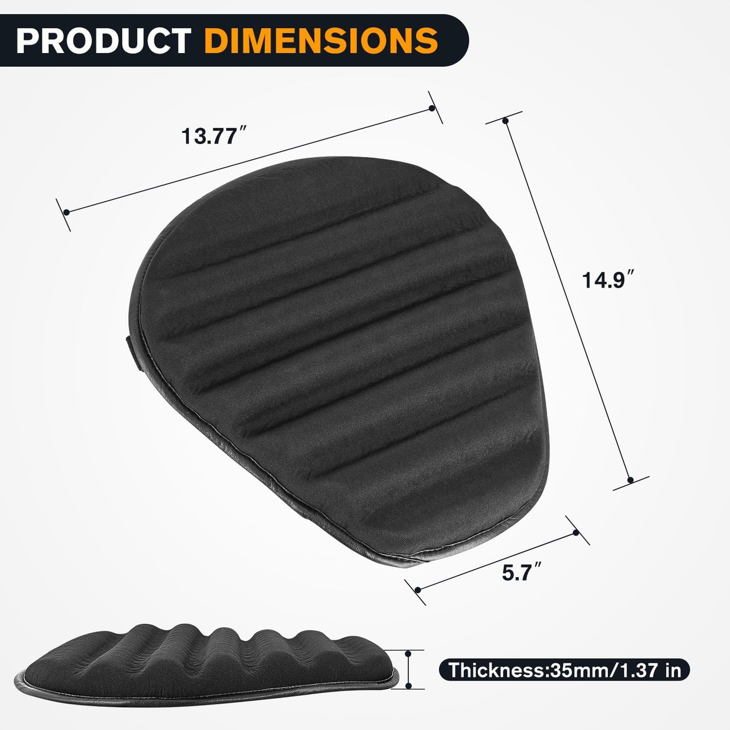 Phonery SaddleSoothe ® Motorcycle Gel Seat Cushion