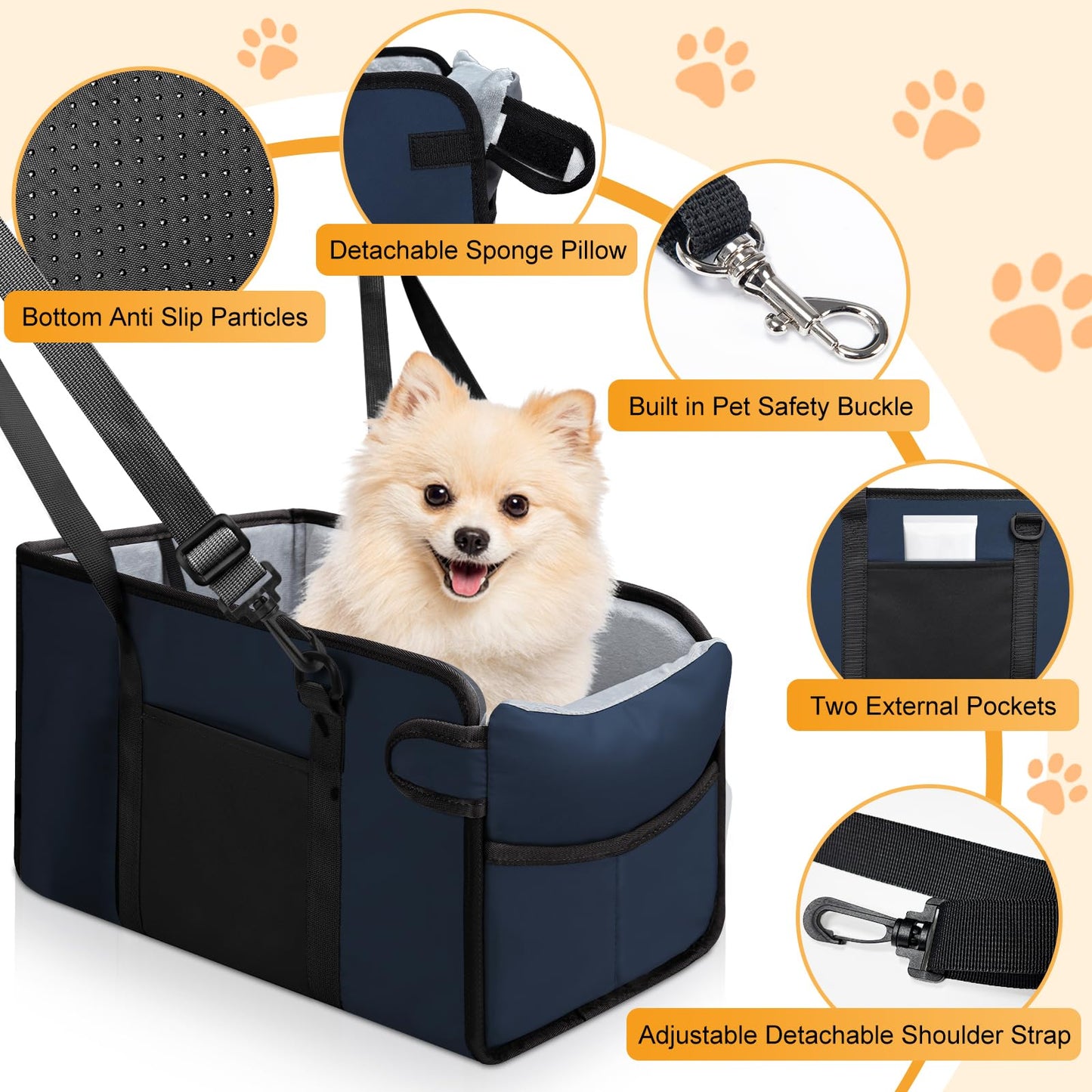 Phonery PawPilot ® Safety Car Seats For Small Dogs
