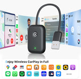 Wireless Carplay Adapter for iPhone - Instant Connection, Wired Carplay to Wireless, Apple Car Play Converter, Fit for Cars Built-in Wired Car Adapter, with USB-A to USB-C Converter