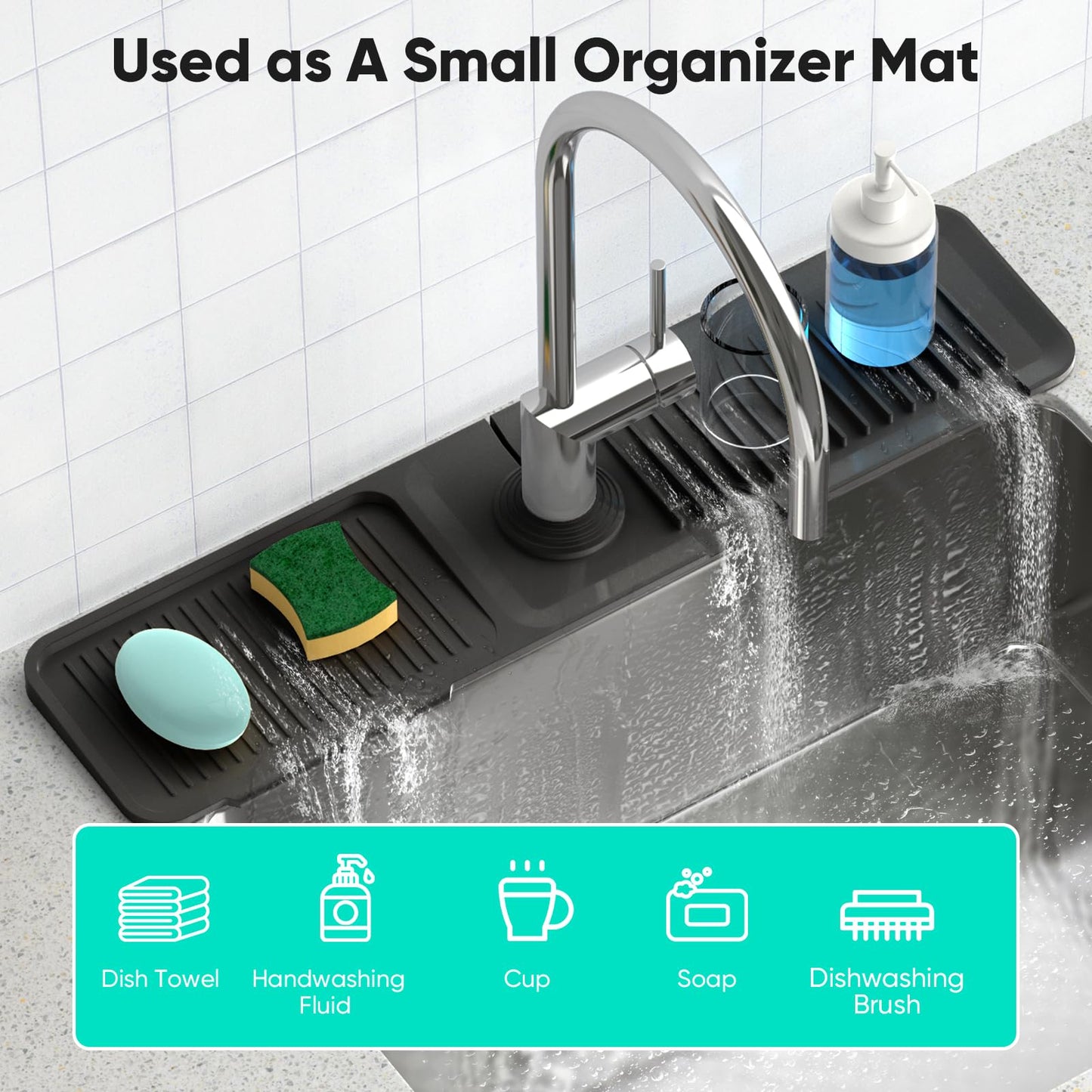 Phonery DrySink ® Faucet Mat for Kitchen Sink-Getphonery