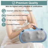 Christmas Gifts for Women Men,White Elephant Gifts,Shiatsu Neck Back Massager for Pain Relief Deep Tissue,Back Massager Deep Tissue Kneading with Heat,3D Electric Pillow(Blue)