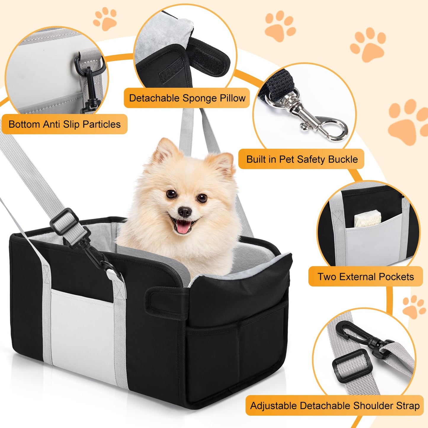 Phonery PawPilot ® Safety Car Seats For Small Dogs