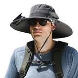 Phonery RadiantShade ® Wide Brim Hat with 2 Solar Fan