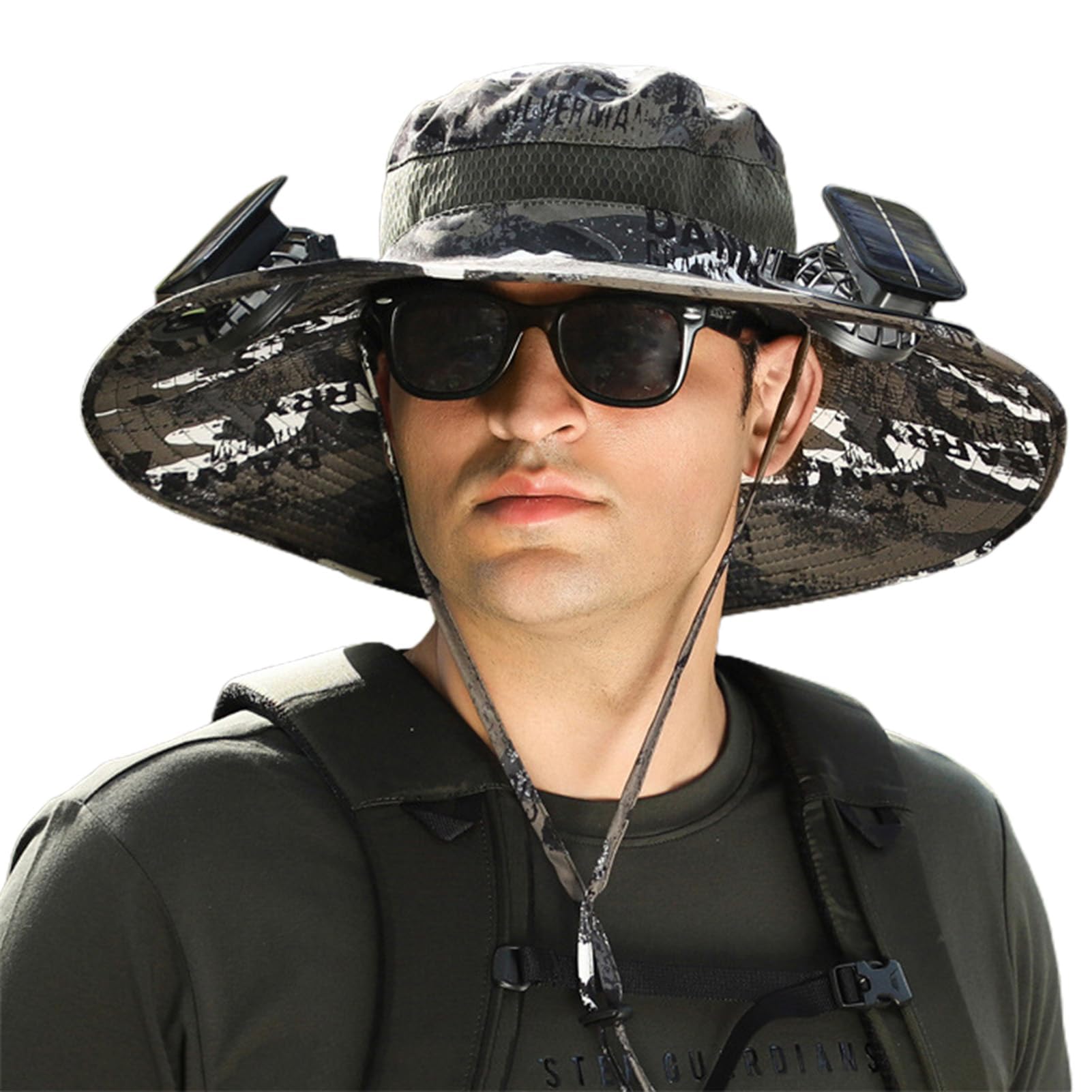 Phonery RadiantShade ® Wide Brim Hat with 2 Solar Fan-Getphonery