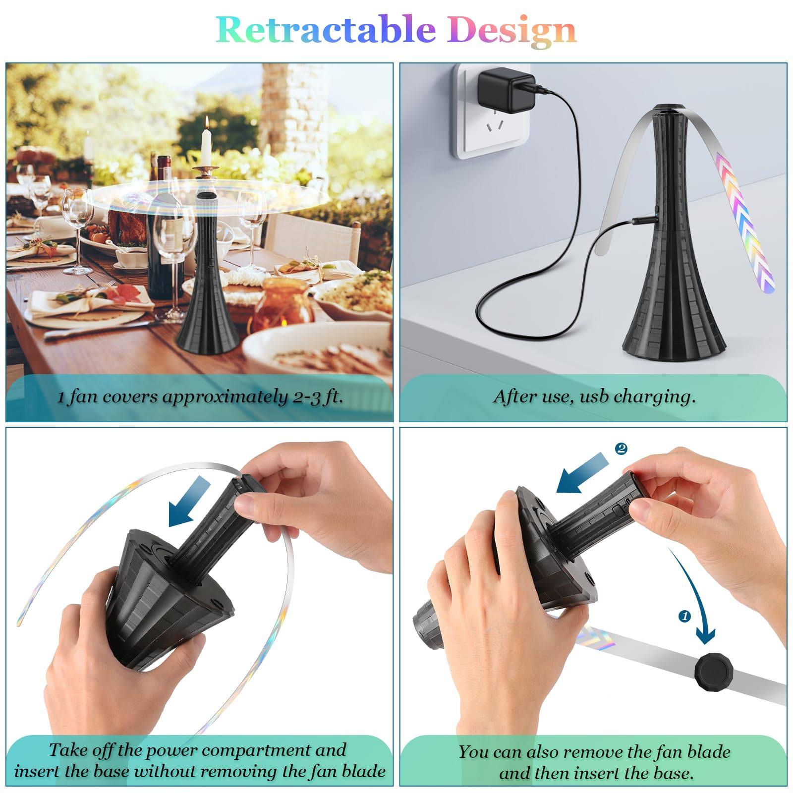 Phonery BugOut ® Rechargeable Fly Fans 4 Pack-Getphonery