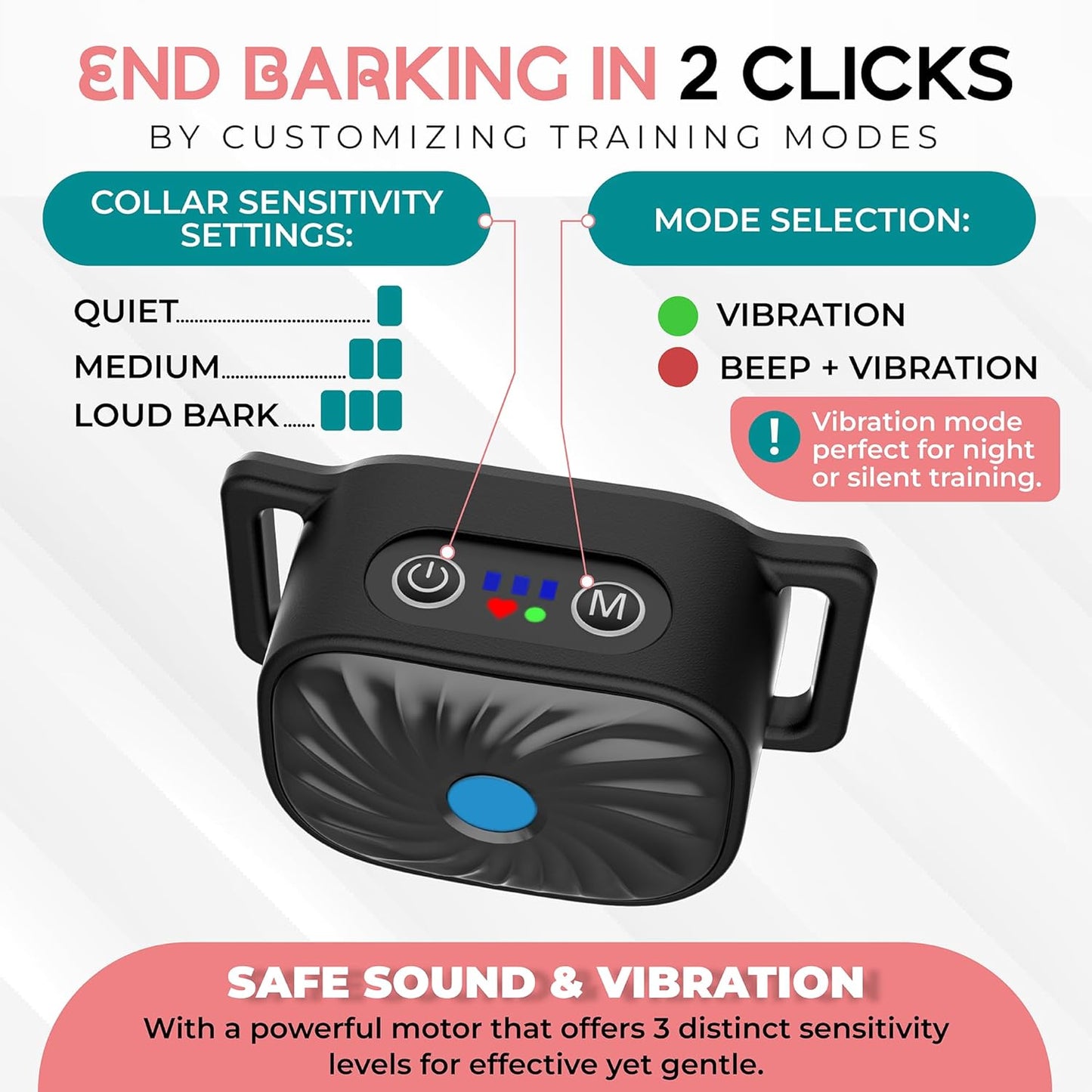 Phonery BarkEase ® Bark Collar for Small Dogs-Getphonery