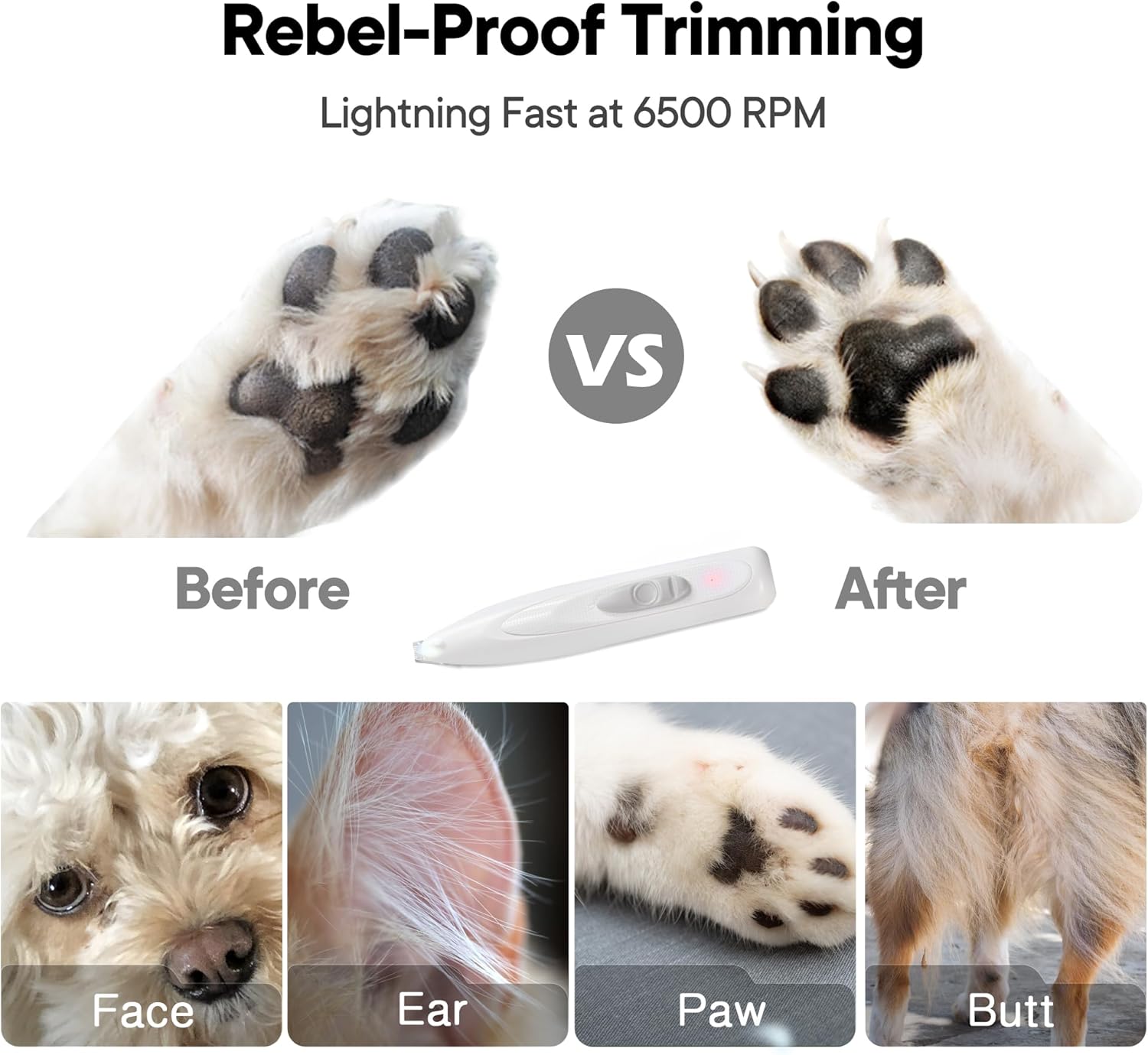 Phonery PawPrecision ® Dog Paw Trimmer with LED Light-Getphonery
