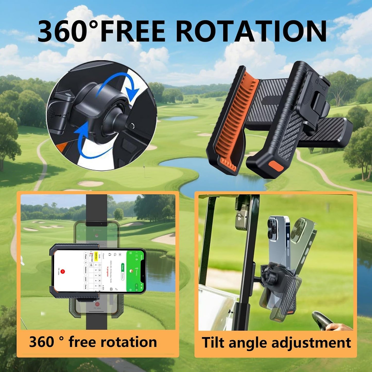 Phonery CartBuddy ® Magnetic Golf Cart Phone Holder