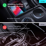 2025 Upgraded Wireless CarPlay Adapter, Hidden Interface, Converts Wired to Wireless, Plug & Play, Compatible with iPhone (iOS 10 and Above) for Cars 2016+ - Black