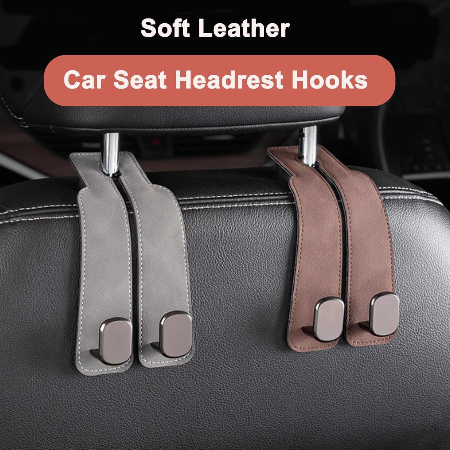 Phonery HookMate ® Headrest Hooks for Car 4 Pack-Getphonery