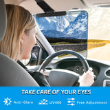 Sun Visor Extender for Cars，Adjustable Polarized Sun Visor Extender ，Polarized Car Sun Visor，Safe Driving Extension for Glare/UV ，Clip on, Universal (Universal, L)