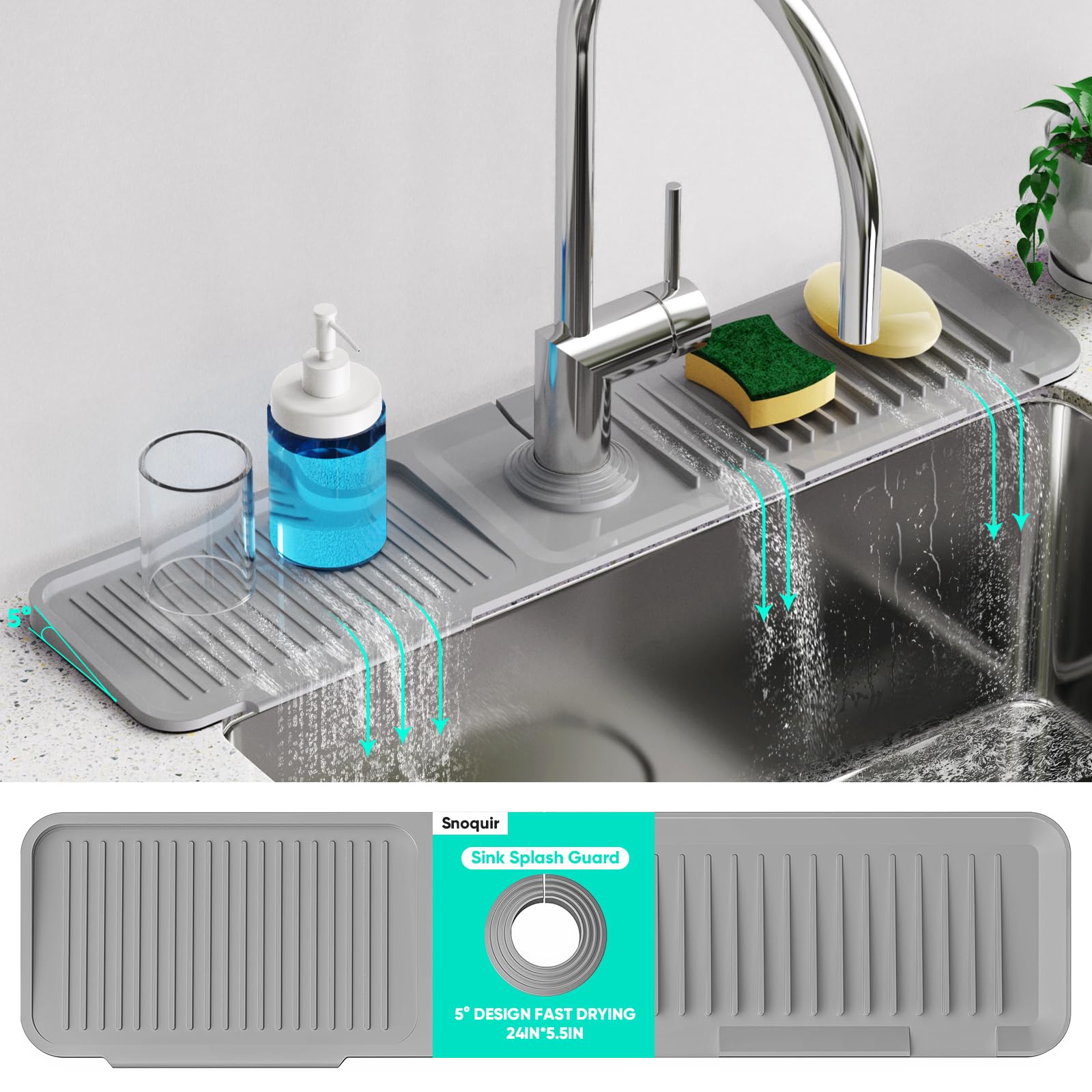 Phonery DrySink ® Faucet Mat for Kitchen Sink-Getphonery