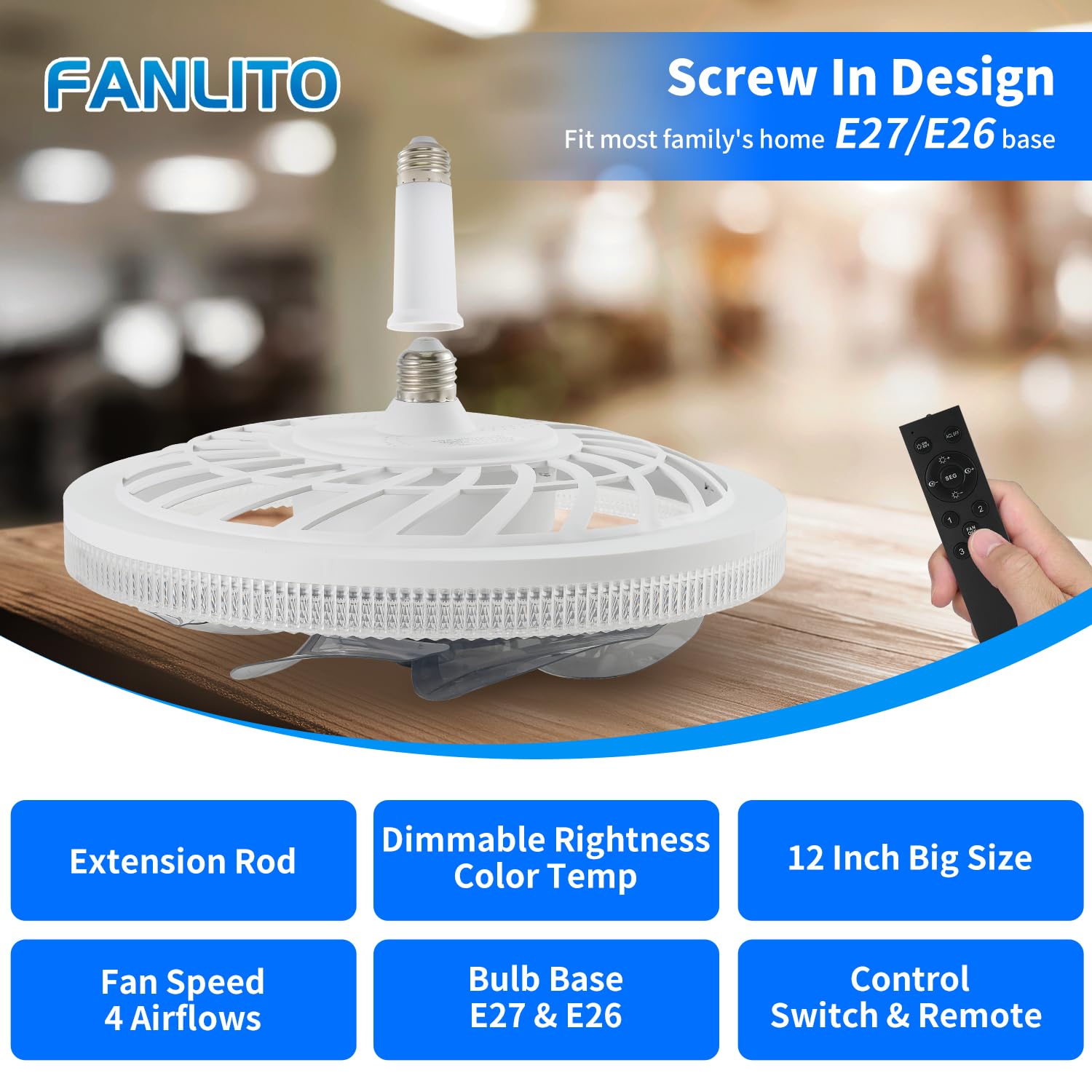 Phonery AeroLight ® Socket Fan Light-Getphonery