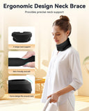 Heated Neck Brace Cervical Collar - Neck Support Brace with Heating Pad, Soft Foam Wraps Keep Vertebrae Stable and Aligned for Relief of Cervical Spine Pressure for Women & Men (M Size) Grey