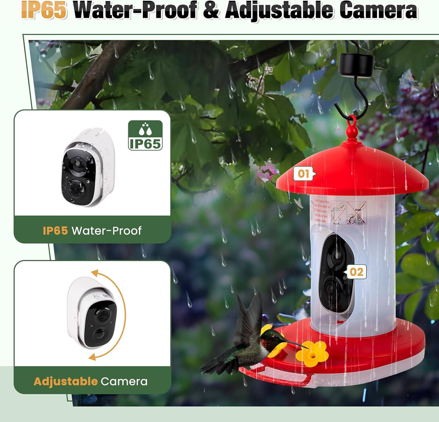 Phonery BirdWise ® Hummingbird Feeder with Camera-Getphonery