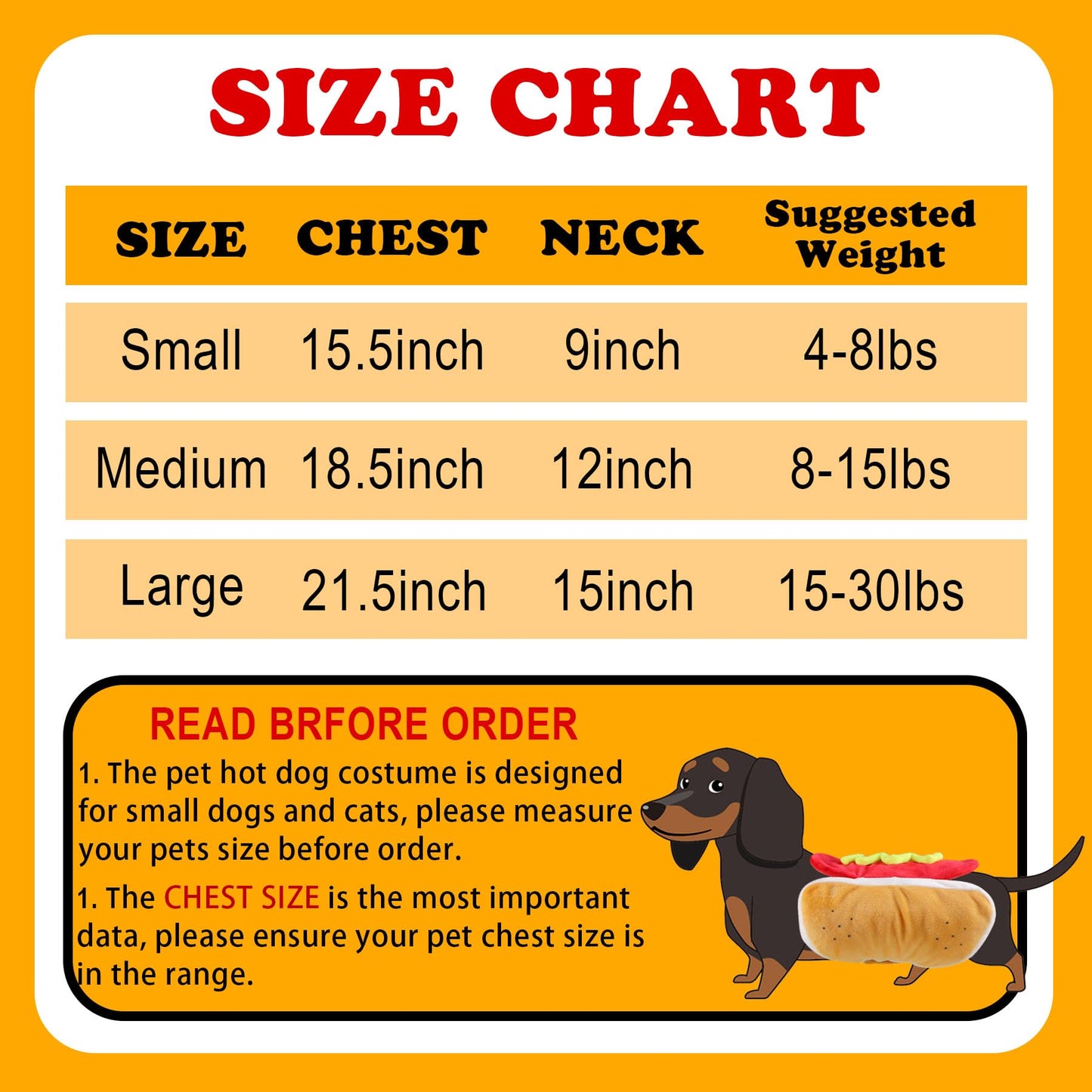 Phonery HotDoggie ® Hot Dog Costume for Dogs-Getphonery