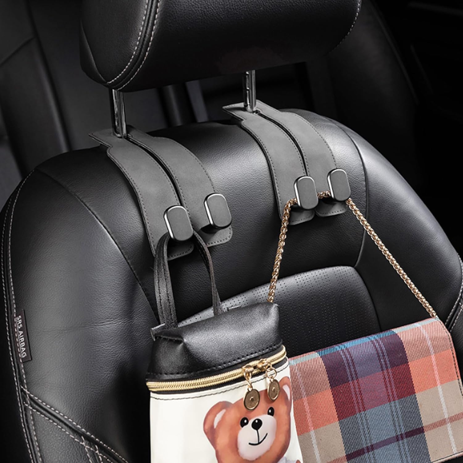 Phonery HookMate ® Headrest Hooks for Car 4 Pack-Getphonery