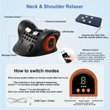 Neck Massager, Neck and Shoulder Relaxer with Heat, Portable Cordless Shoulder Cervical Traction Device for Pain Relief Electric Massager Pillows(Light Black)