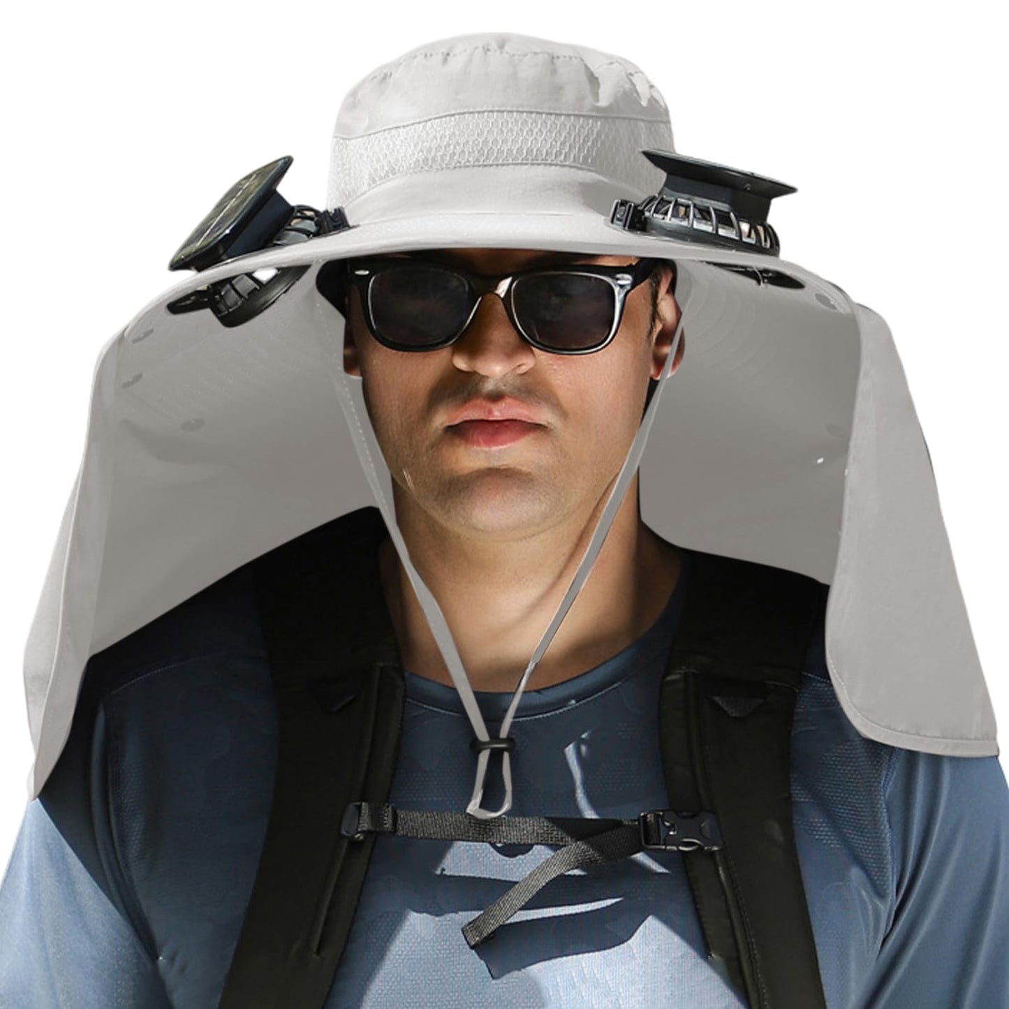 Phonery RadiantShade ® Wide Brim Hat with Solar Powered Fans-Getphonery