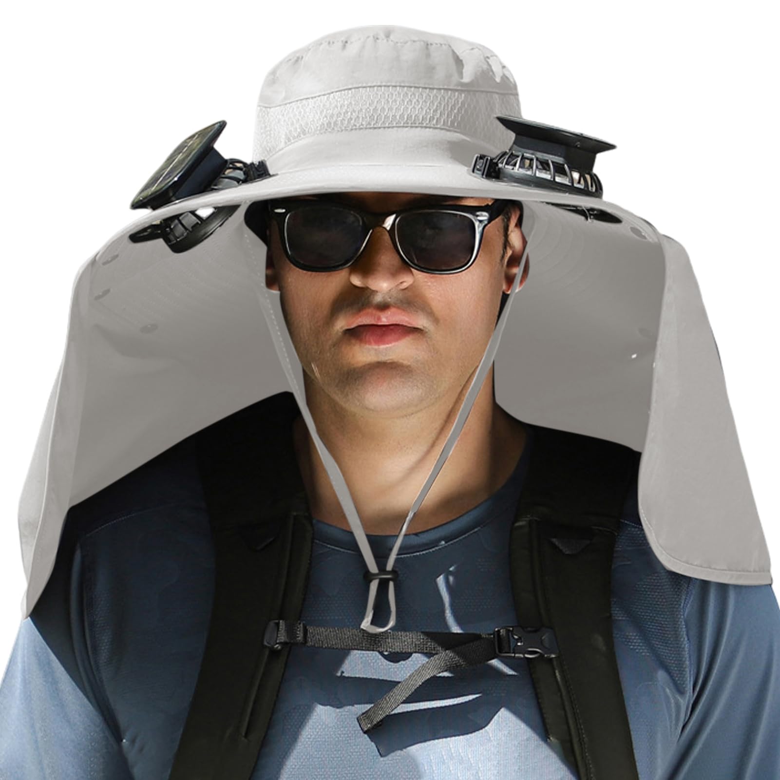 Phonery RadiantShade ® Wide Brim Hat with Solar Powered Fans-Getphonery