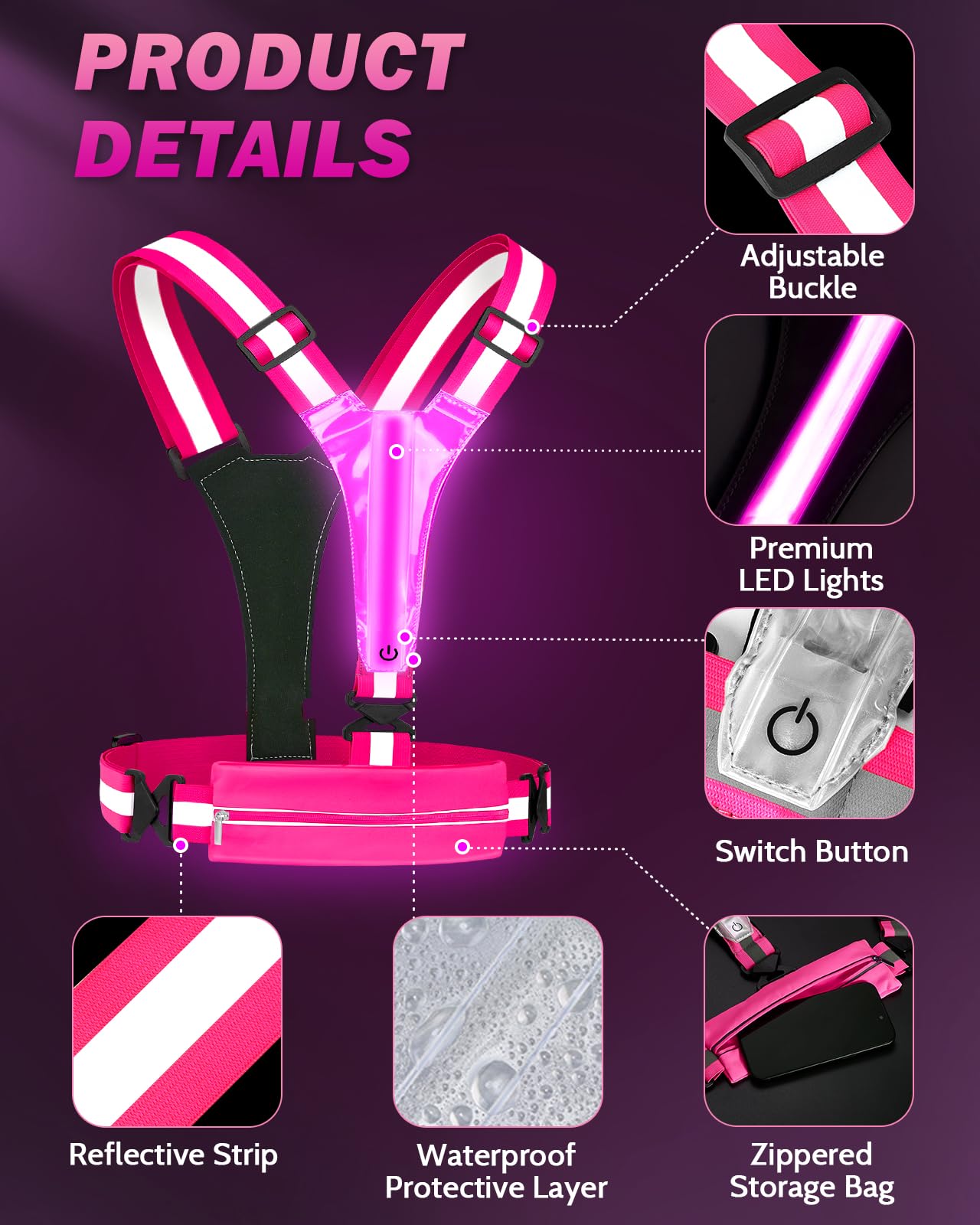 Phonery LumiVest ® Light Up Running Vest-Getphonery