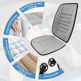 Car Seat Cushion, Memory Foam Cushion for Car Seat, Lumbar Support Pillow, Seat Cushion for Full Back and Seat, Ideal for Car Seat Driver, Office Chair, Wheelchair and Back Pain Relief (Black)