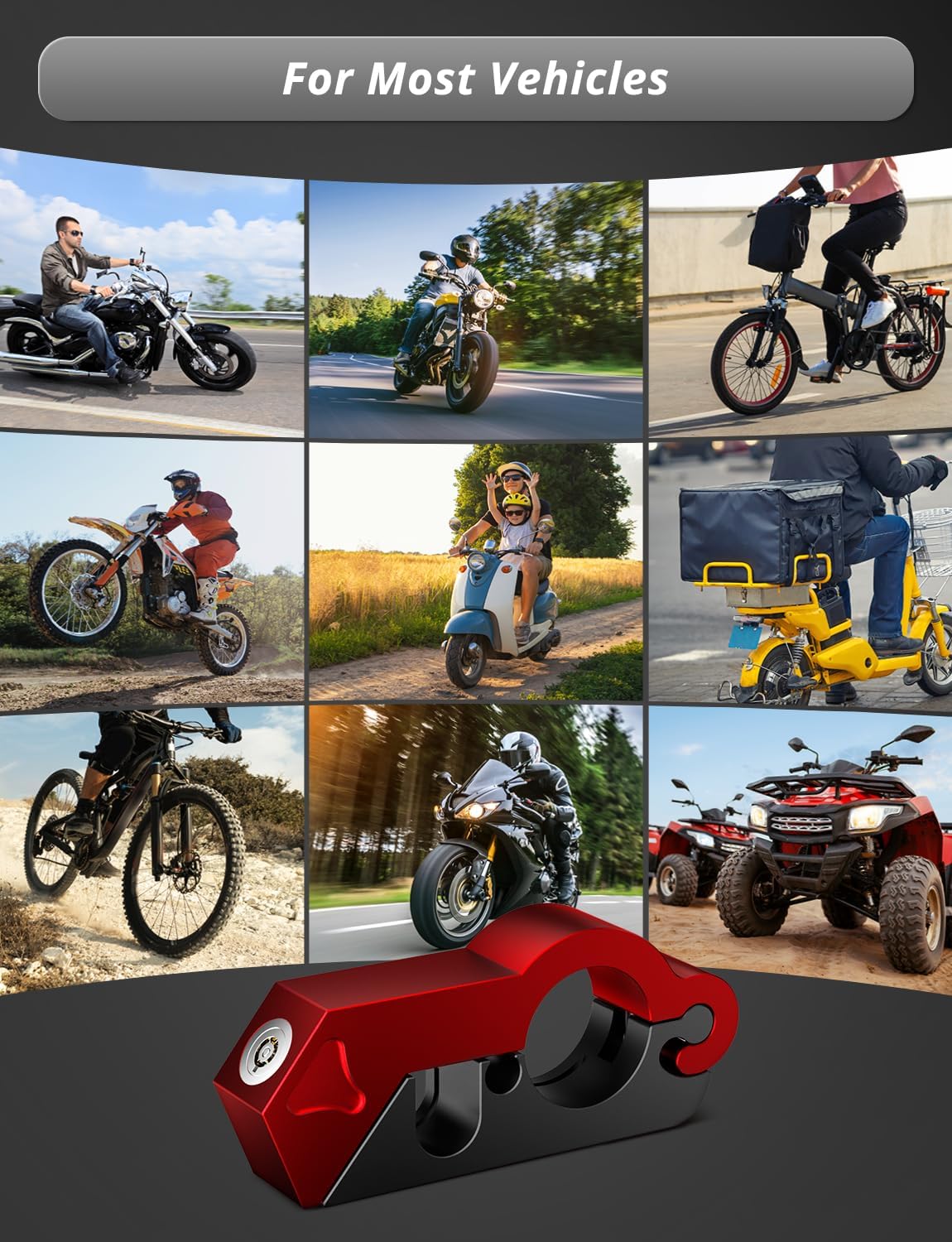 Phonery SecureRide ® Universal Motorcycle Helmet and Throttle Lock-Getphonery