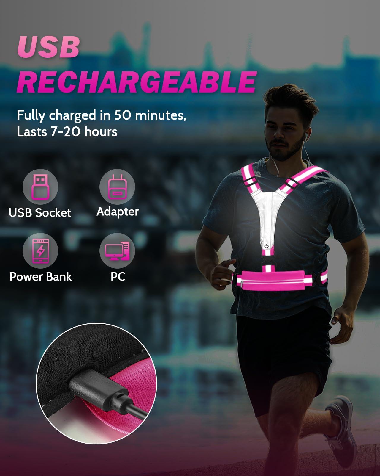 Phonery LumiVest ® Light Up Running Vest-Getphonery