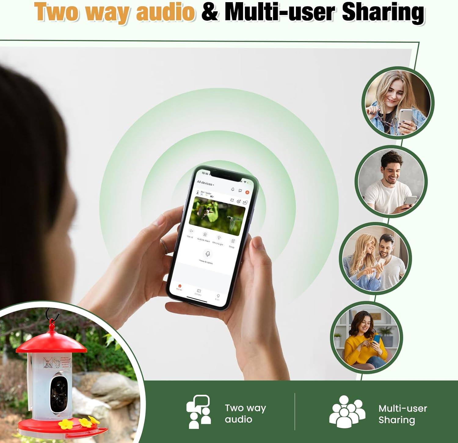 Phonery BirdWise ® Hummingbird Feeder with Camera-Getphonery