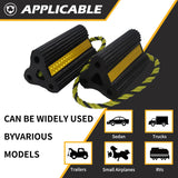 Wheel Chocks [2pair/4pack with Rope] for RV Trailer Camper Truck Car Aircraft Boat, Versatile Rubber Chocks Block Stopper for Tire with Reflective Strips, Utility Trailer Camper RV Accessories