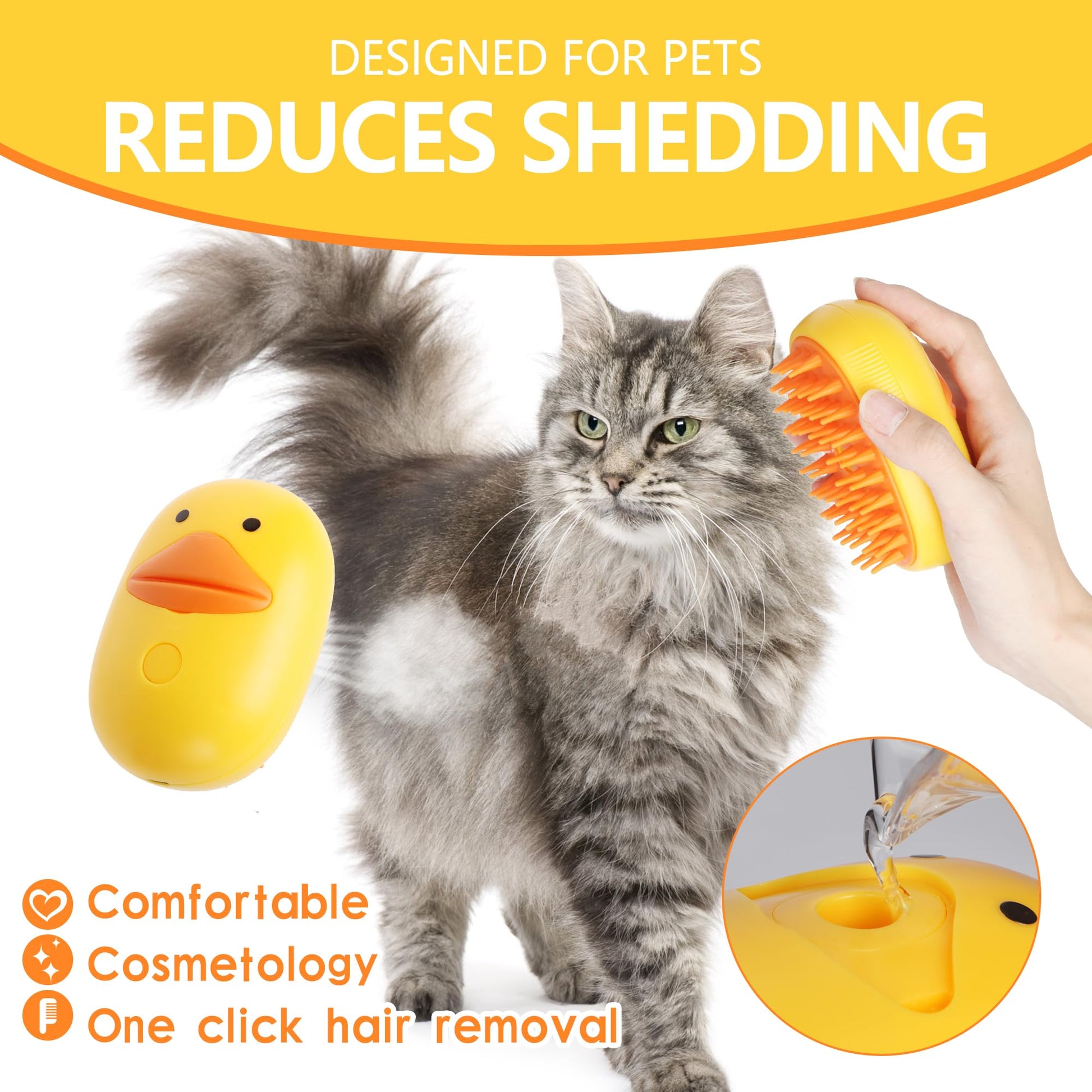 Phonery PurrfectSteam ® 3 in 1 Cat Steam Brush-Getphonery