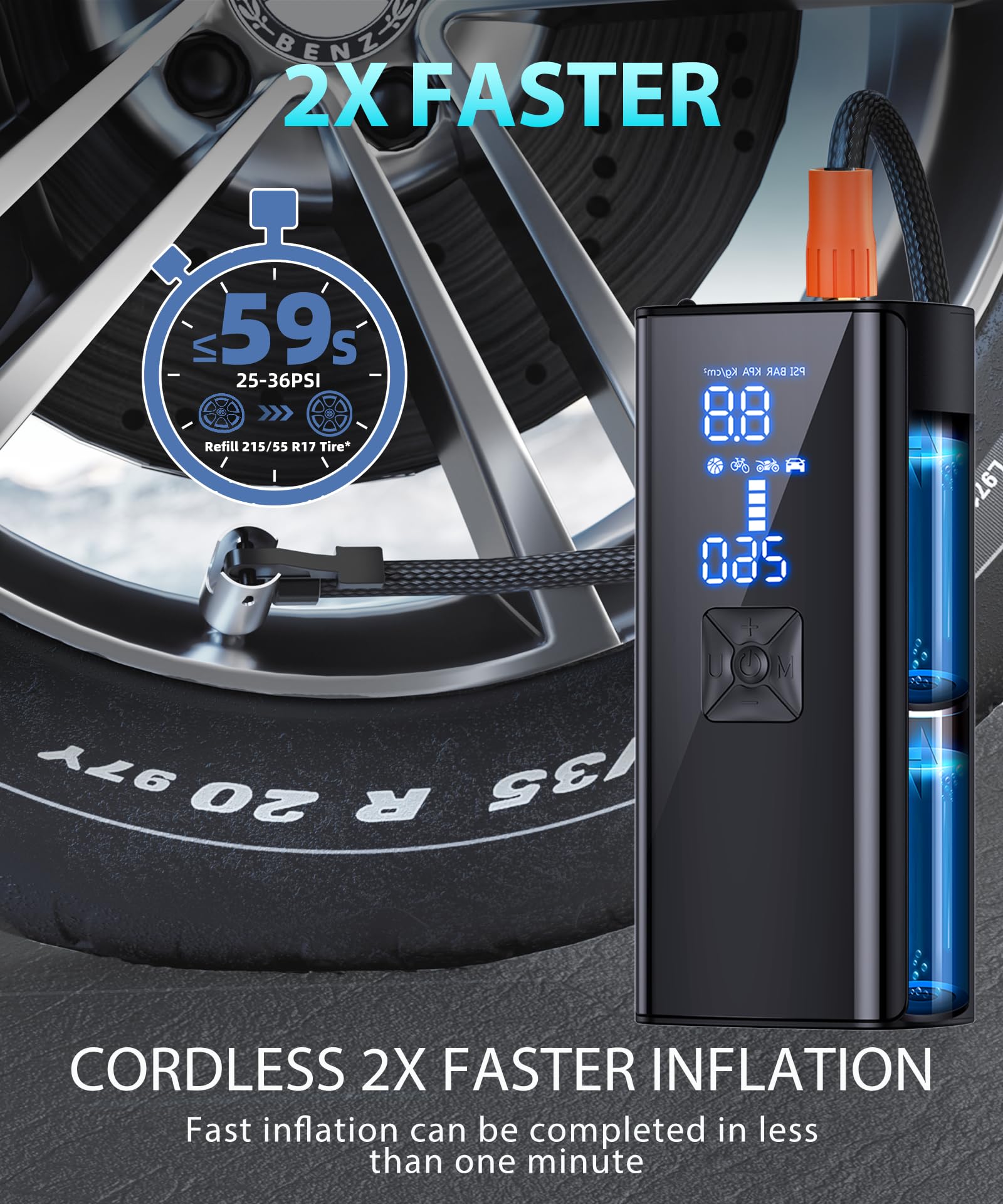 portable air compressor for tires