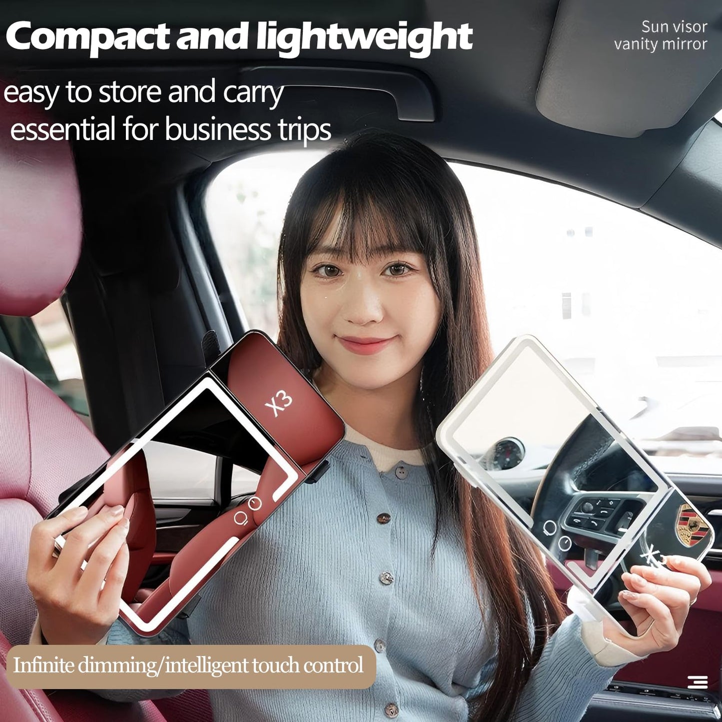 Phonery AuraVisor ® Car Sun Visor Vanity Mirror with Lights