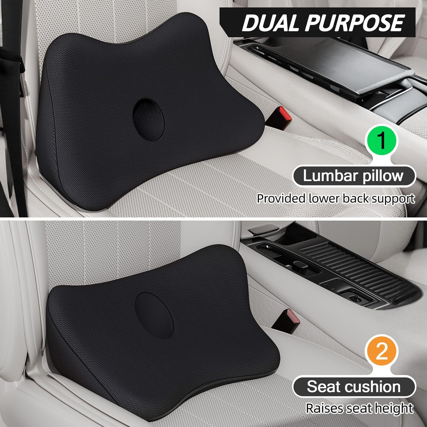 Phonery OrthoRide ® Lumbar Support Pillow for Car