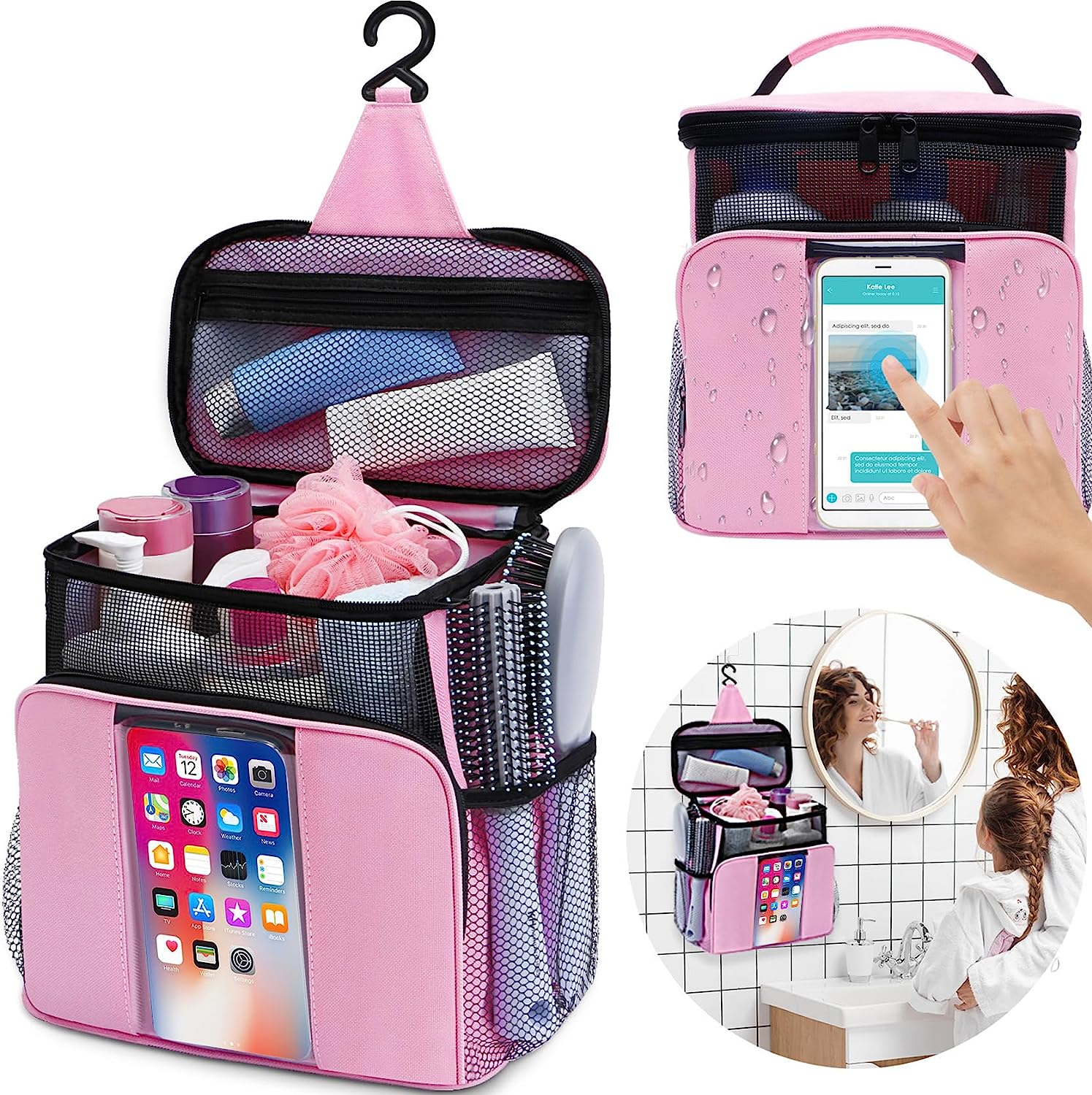 shower caddy-Phonery Aquatote ® Hanging Toiletry Bags for Travel-Getphonery