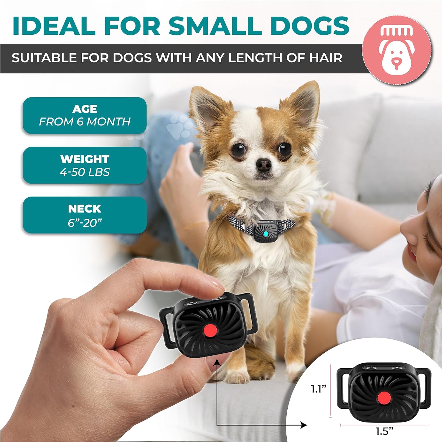 Phonery BarkEase ® Bark Collar for Small Dogs-Getphonery
