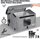 Heated Outdoor Cat House,Weather-Resistant Insulated Cat Shelter with Elevated Stand,Winter-Ready for Stray Cats, No Assembly Needed,17"x15"x13" (Grey)