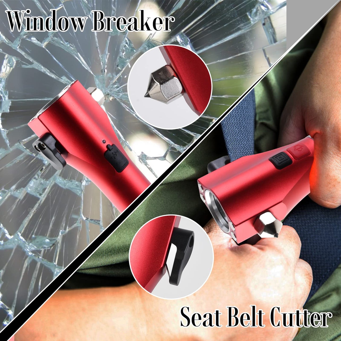 Phonery RescueTorch ® Car Safety Hammer