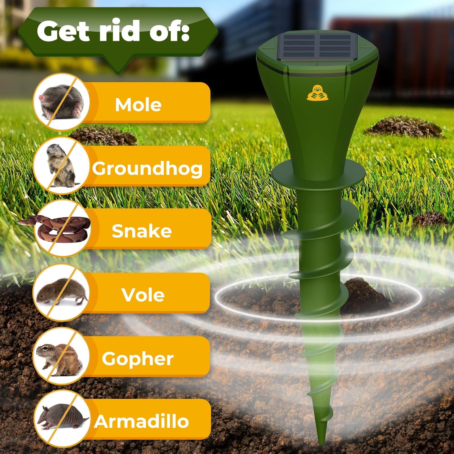 Phonery SunWave ® Solar Powered Mole Repellent-Getphonery