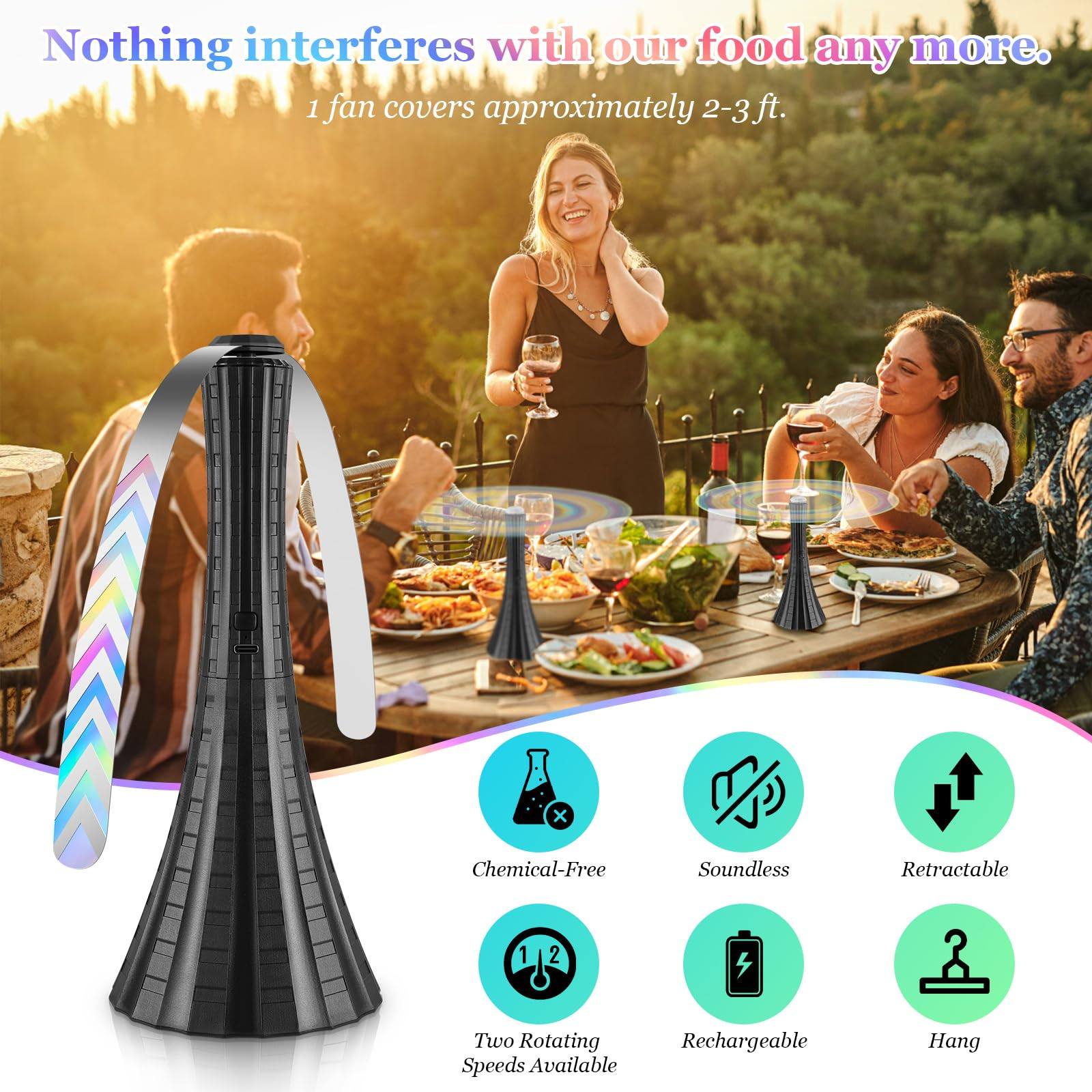Phonery BugOut ® Rechargeable Fly Fans 4 Pack-Getphonery