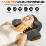 3-in-1 Rechargeable Neck Massager Pillow - Pillow Massage Neck Hump for Shoulder Pain, Deep Tissue Pain Relief, with Heating and Traction Function, Hump Corrector for Women