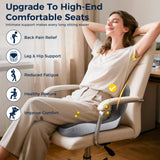Seat Cushion, Office Chair Seat Cushions for Office Chair with L-Shaped Ergonomic Design, Memory Foam Chair Cushion for Long Sitting Office Worker(Black Gray)