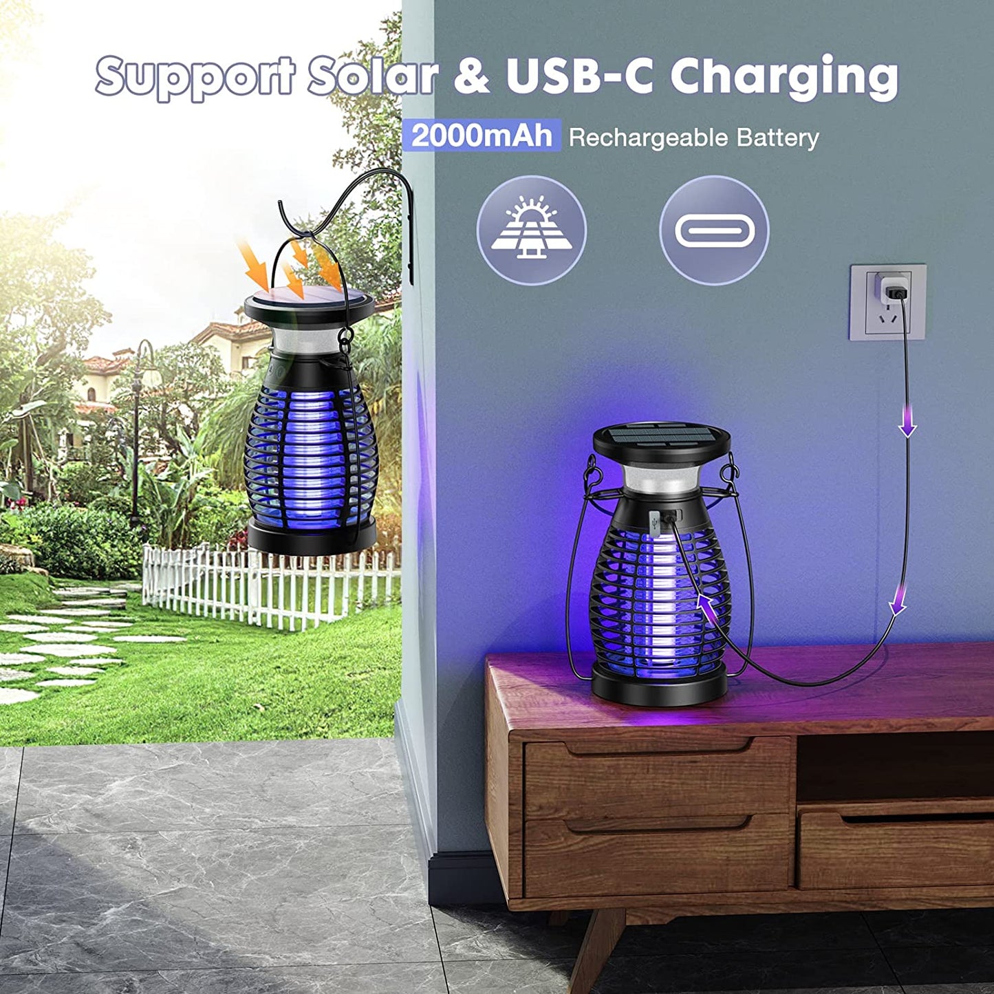 Phonery EasyZap ® Solar Powered Bug Zapper-Getphonery
