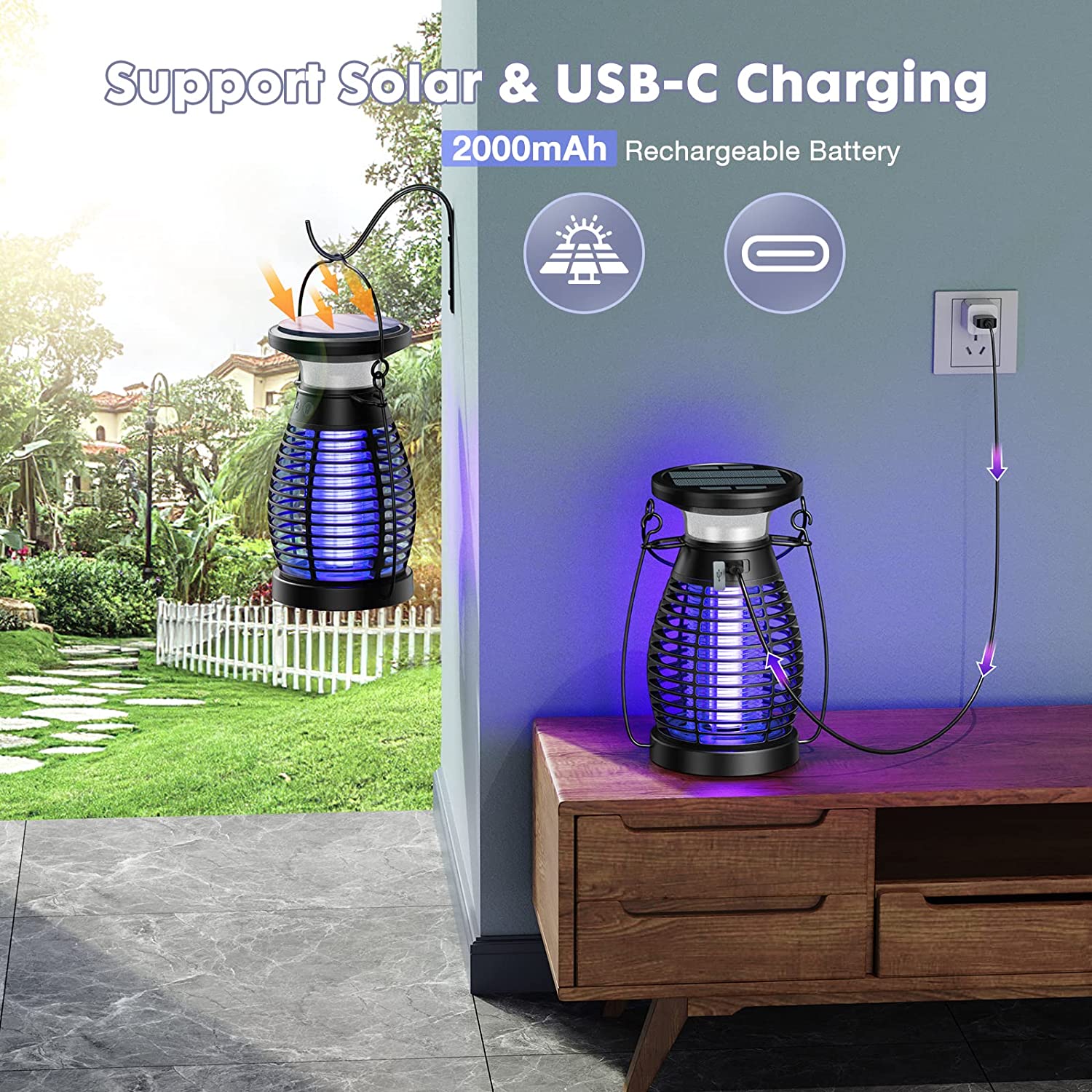 Phonery EasyZap ® Solar Powered Bug Zapper-Getphonery
