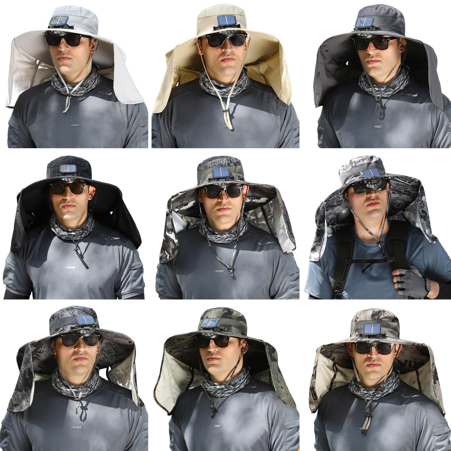 Phonery RadiantShade ® Wide Brim Hat with Solar Powered Fans-Getphonery