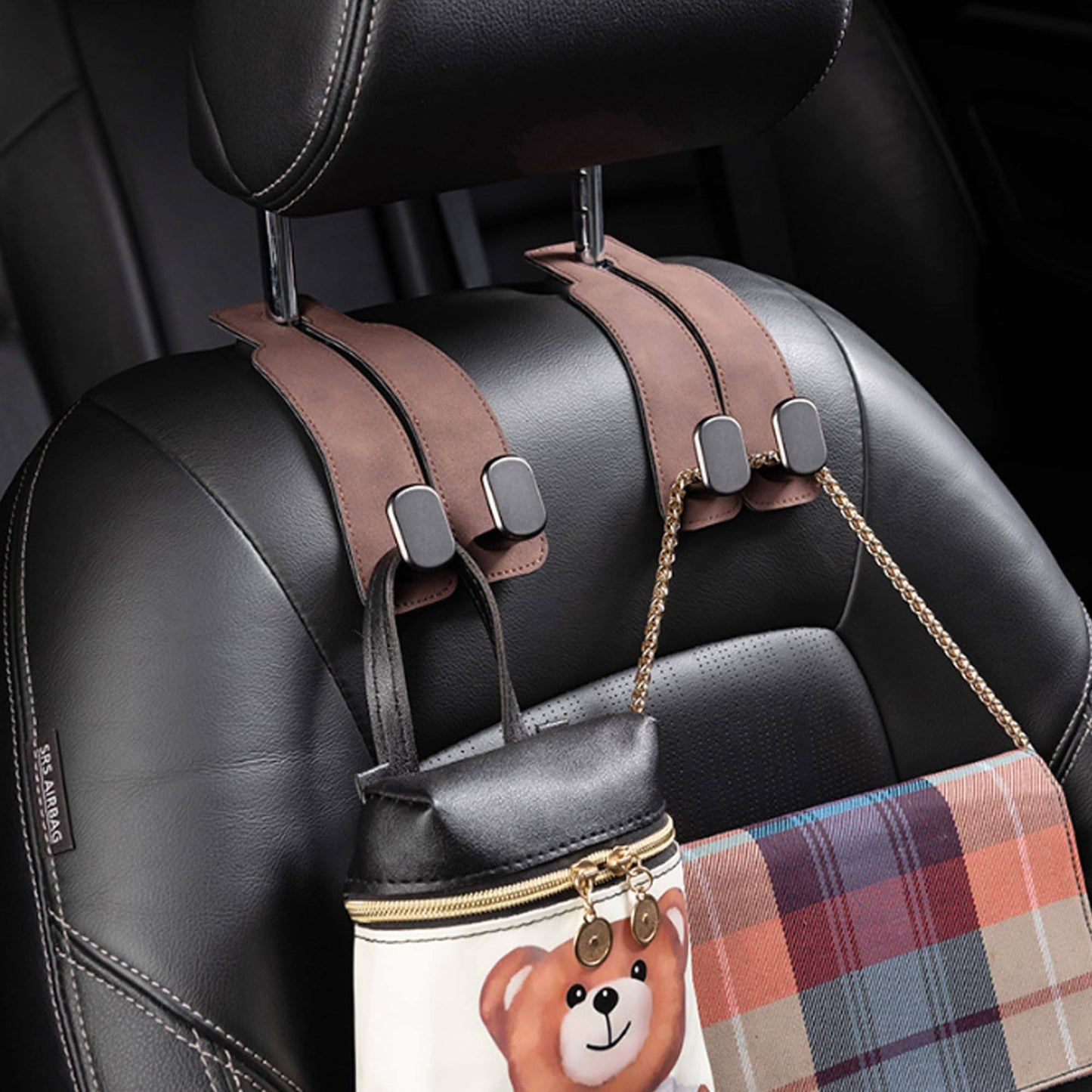Phonery HookMate ® Headrest Hooks for Car 4 Pack-Getphonery