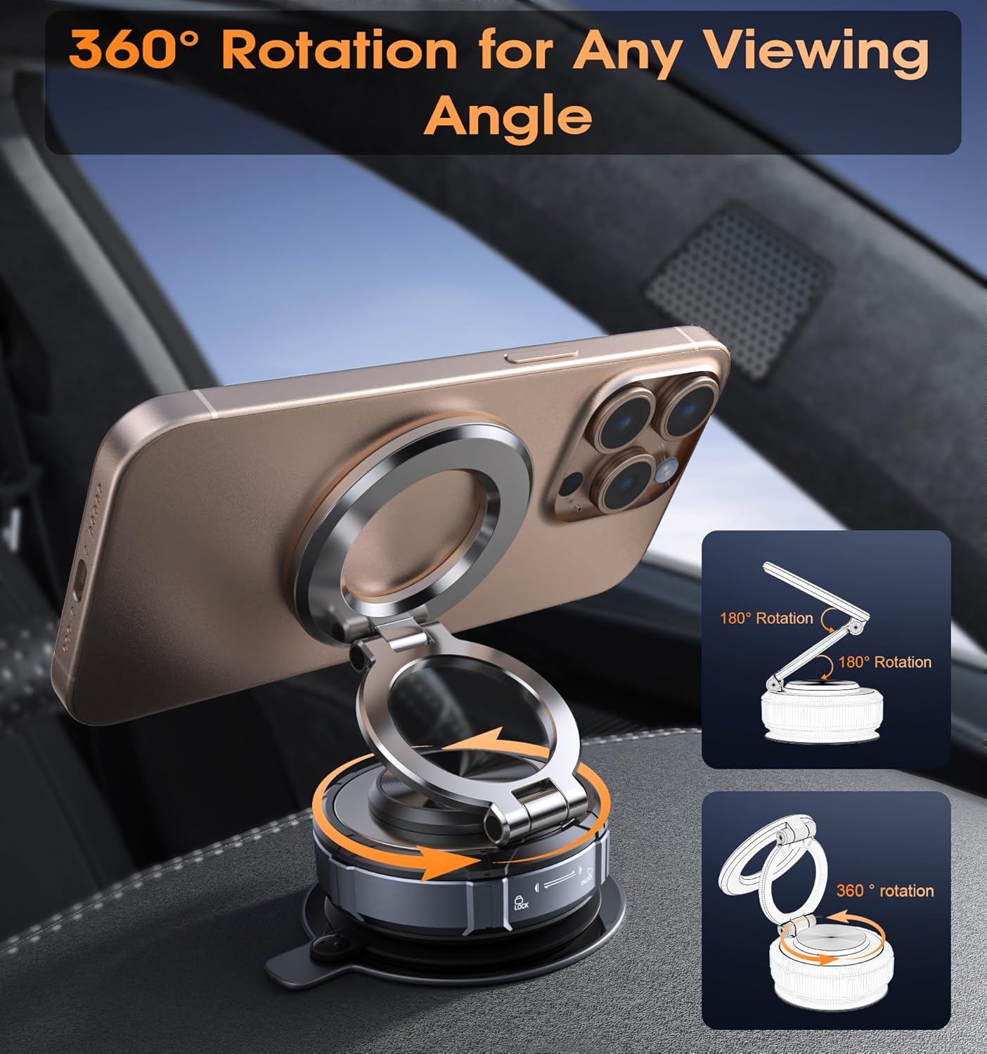 Phonery VacLock ® Phone Mount For Car Dashboard
