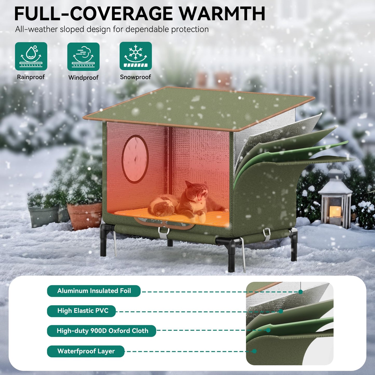 Phonery Guardian Outdoor Cat House for Winter